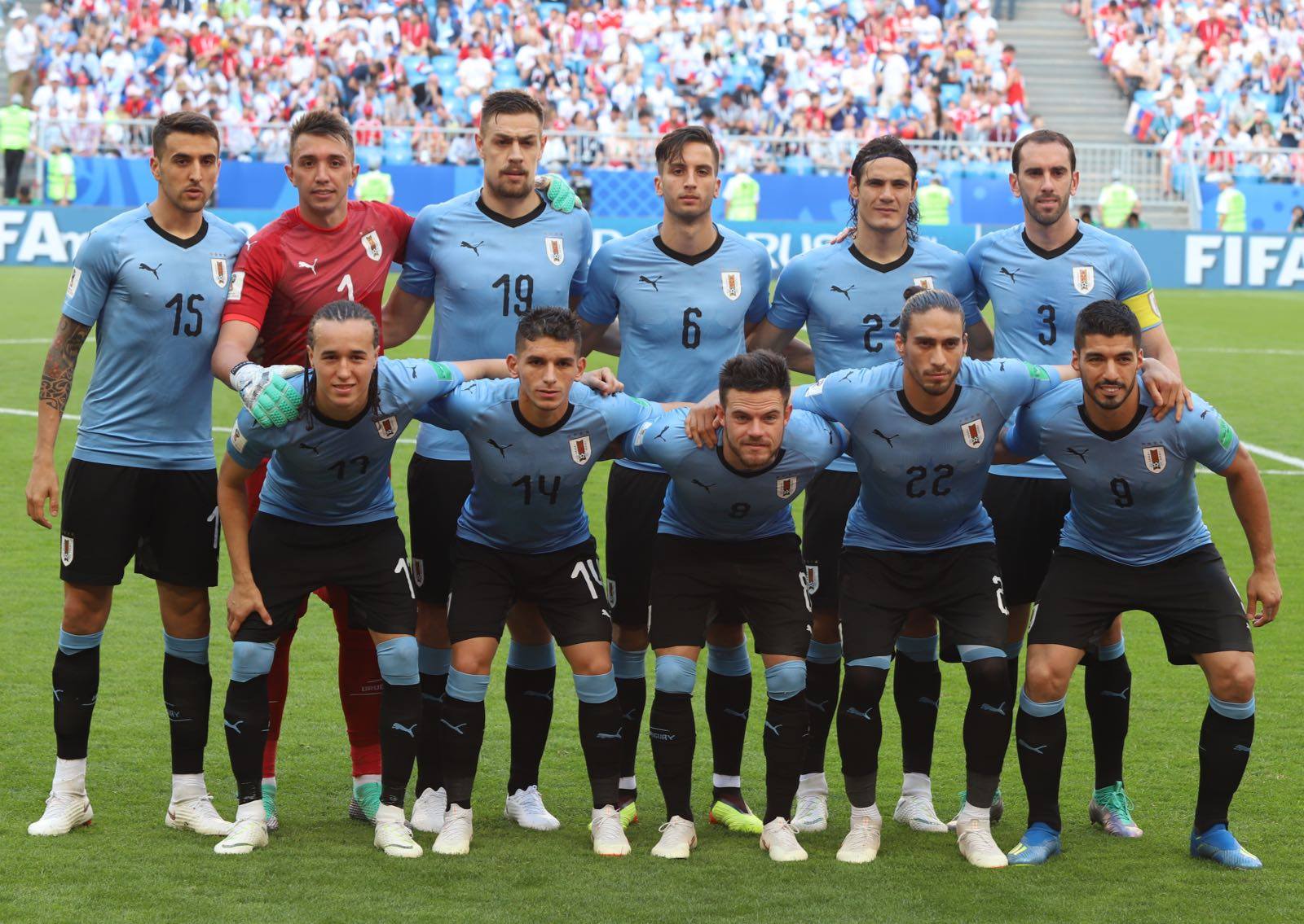 Seleção do Uruguai, antes de partida pela Copa da Rússia